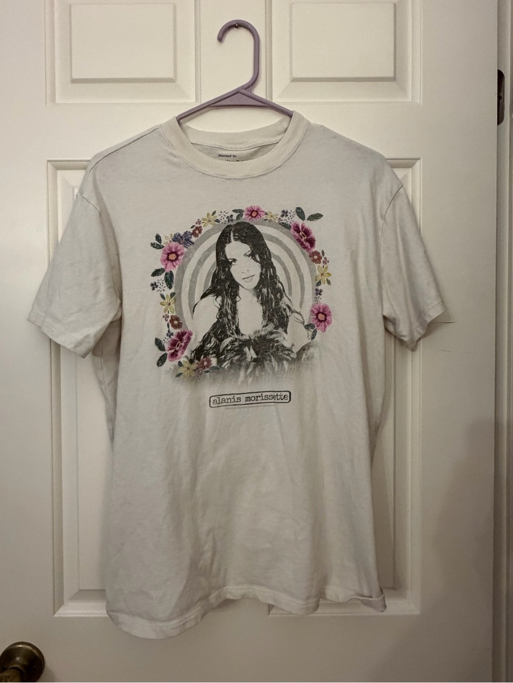 Abercrombie & Fitch White Alanis Morissette Floral Graphic Tee